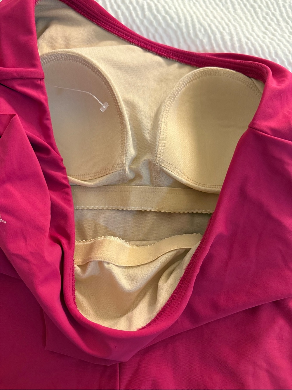 Kona Sol Pink One Shoulder Ruffle Swimsuit M 8/10 Resort Coastal Barbiecore - Picture 8 of 9